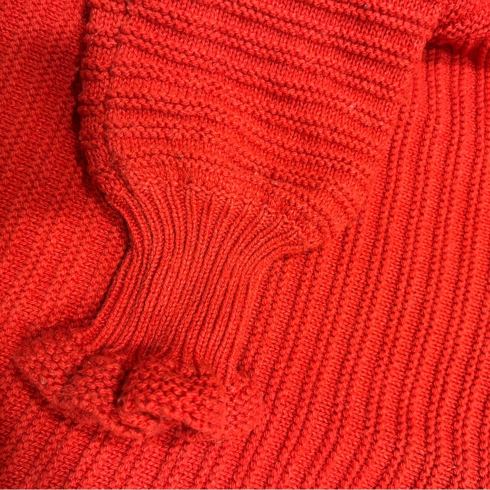 Red Ruffled Women's Sweater - Picture 3 of 3